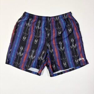 Stussy Ikat Stripe Water Short Swim Trunks Black 113135 - Mens XL